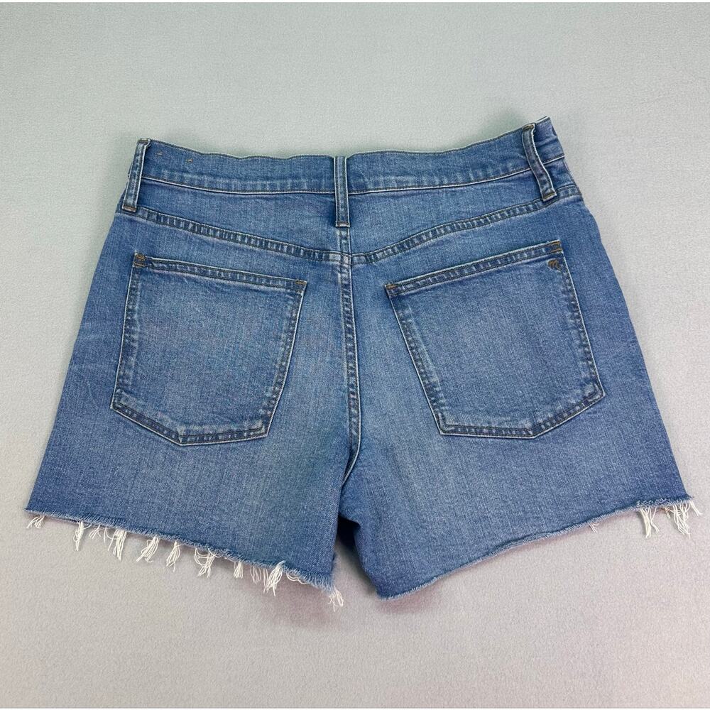 Madewell High Rise Denim Cut Off Shorts Fly Frayed Hem Medium Wash Size 30 - Picture 4 of 10